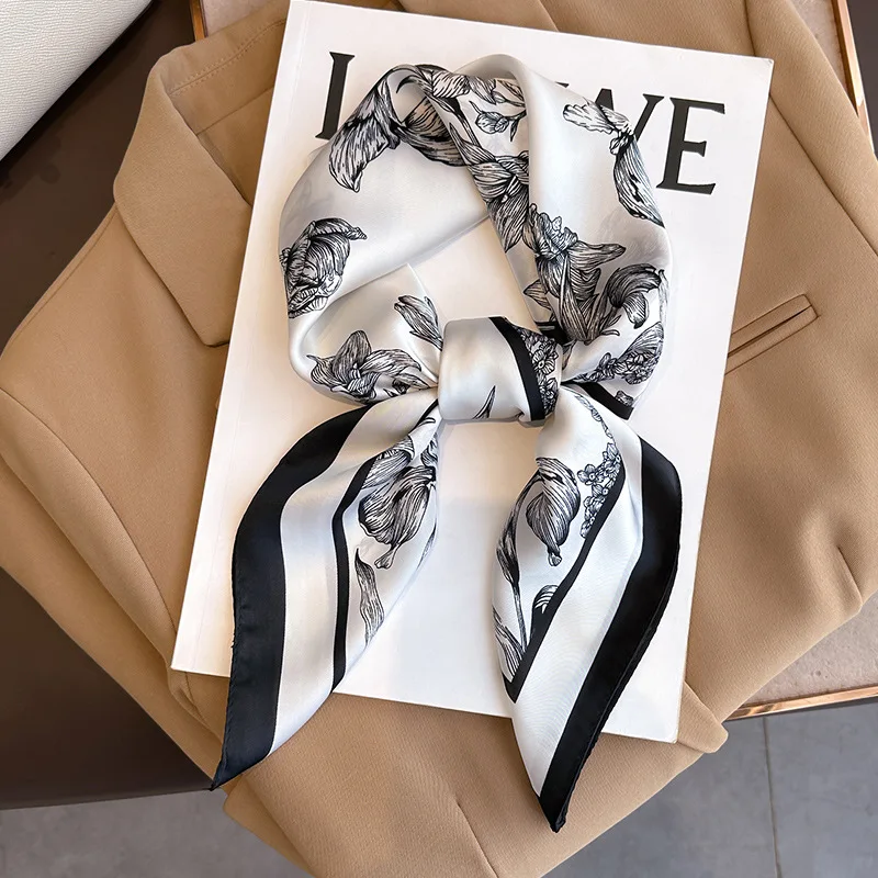Luxury Bags Expensive - 70*70cm luksusowy kwiatowy nadruk jedwabny kwadratowy
